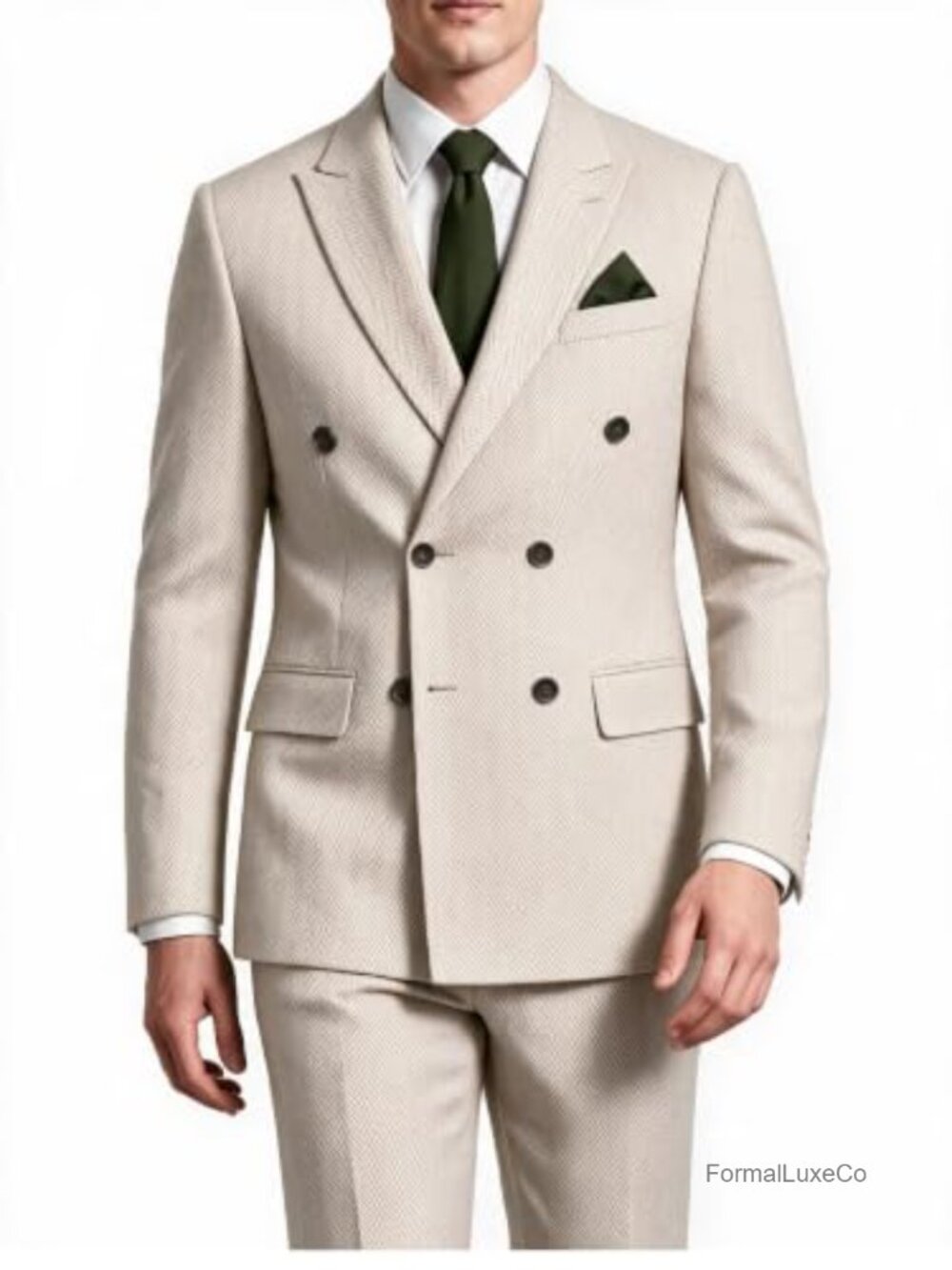 Retro Men's Tweed Suit Herringbone Slim Fit 2 Piece Wedding Tuxedo